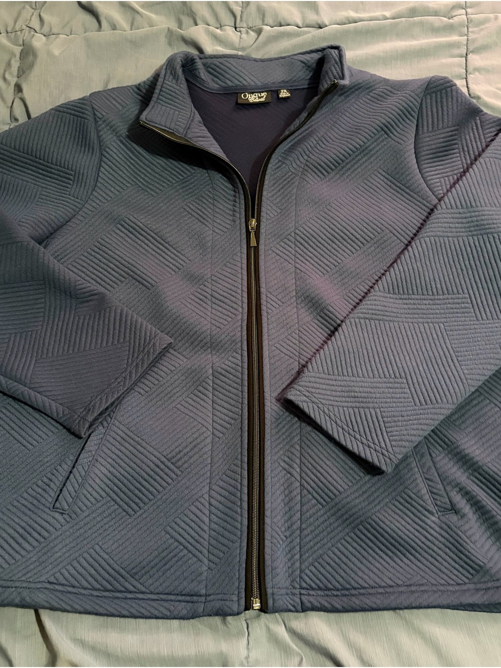 2X Onque Casual Quilted Jacket in Navy blue & Deep Purple